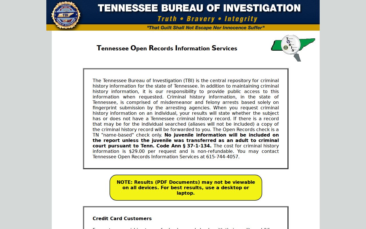 Sullivan County warrant search distinction from the TBI adult criminal-history service