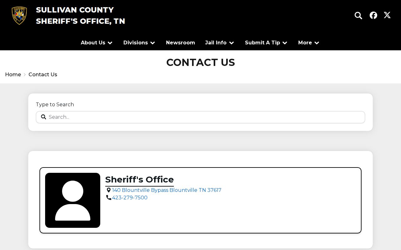 Sullivan County warrant records and sheriff contact routing